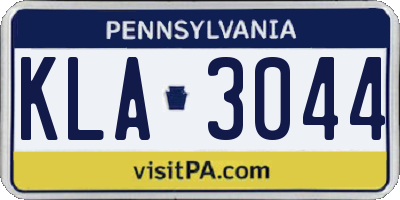 PA license plate KLA3044
