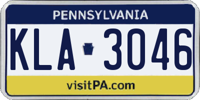 PA license plate KLA3046