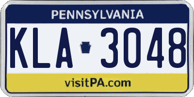 PA license plate KLA3048