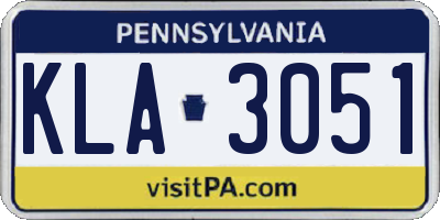 PA license plate KLA3051