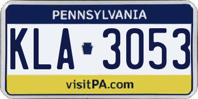 PA license plate KLA3053