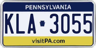 PA license plate KLA3055