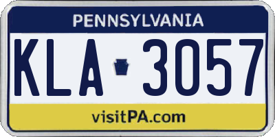 PA license plate KLA3057