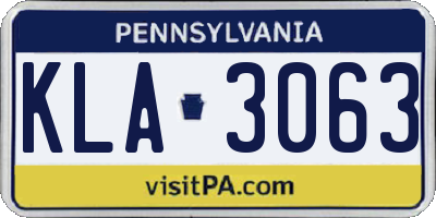 PA license plate KLA3063