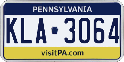 PA license plate KLA3064