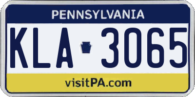 PA license plate KLA3065