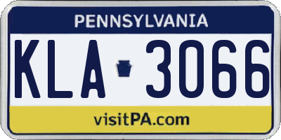 PA license plate KLA3066