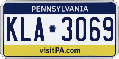 PA license plate KLA3069