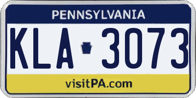 PA license plate KLA3073
