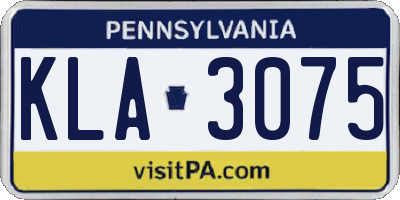 PA license plate KLA3075