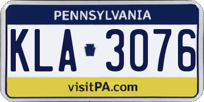PA license plate KLA3076