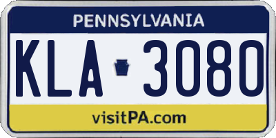 PA license plate KLA3080