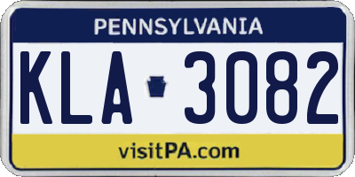 PA license plate KLA3082