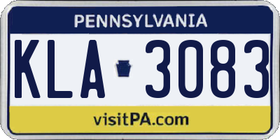 PA license plate KLA3083