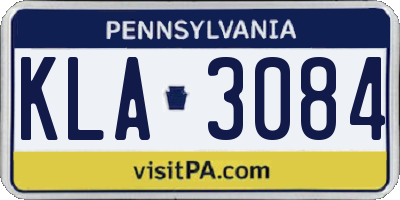 PA license plate KLA3084