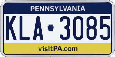 PA license plate KLA3085