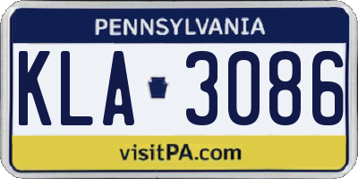 PA license plate KLA3086