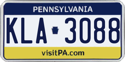 PA license plate KLA3088