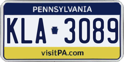 PA license plate KLA3089