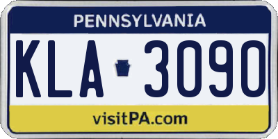 PA license plate KLA3090