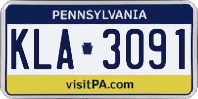 PA license plate KLA3091