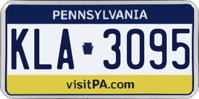 PA license plate KLA3095