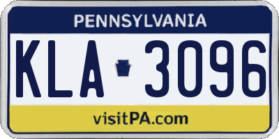 PA license plate KLA3096