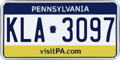 PA license plate KLA3097
