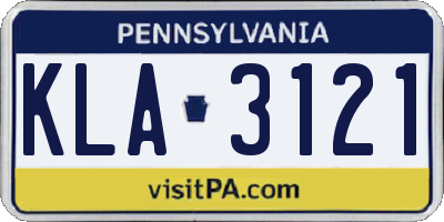 PA license plate KLA3121