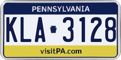 PA license plate KLA3128