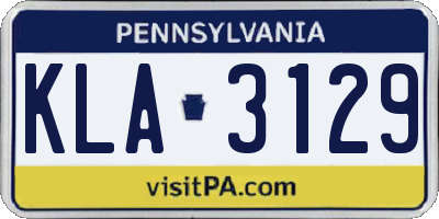 PA license plate KLA3129