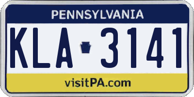 PA license plate KLA3141