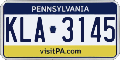 PA license plate KLA3145