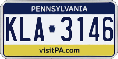 PA license plate KLA3146