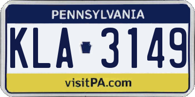PA license plate KLA3149