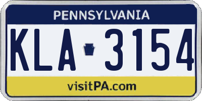 PA license plate KLA3154