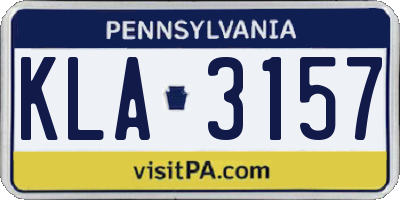 PA license plate KLA3157