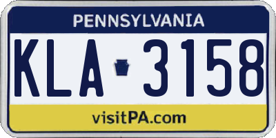 PA license plate KLA3158