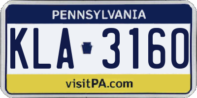 PA license plate KLA3160