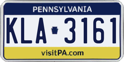 PA license plate KLA3161