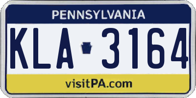 PA license plate KLA3164