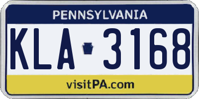 PA license plate KLA3168