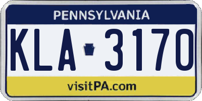PA license plate KLA3170