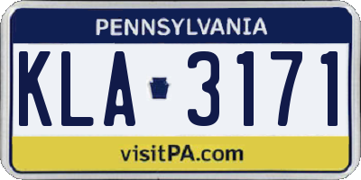PA license plate KLA3171