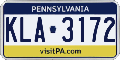 PA license plate KLA3172