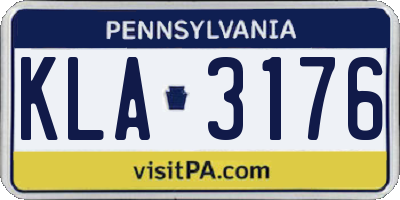 PA license plate KLA3176