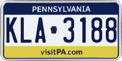PA license plate KLA3188