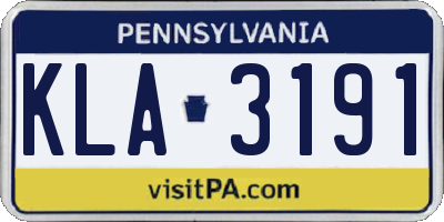 PA license plate KLA3191