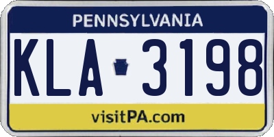 PA license plate KLA3198