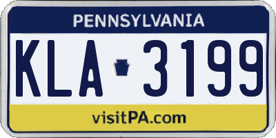 PA license plate KLA3199